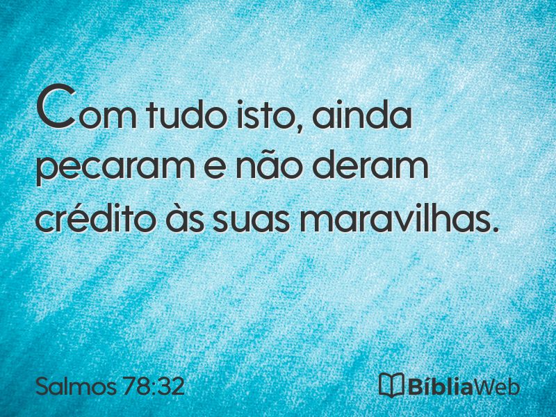 Salmos 78:32 em imagem para compartilhar