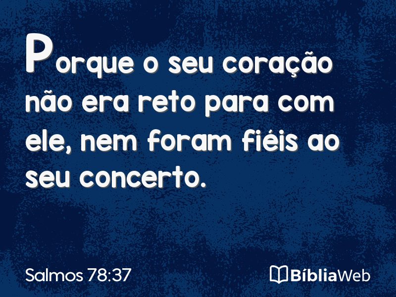 Salmos 78:37 em imagem para compartilhar