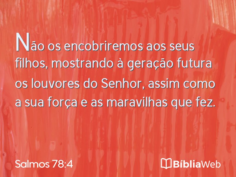 Salmos 78:4 em imagem para compartilhar