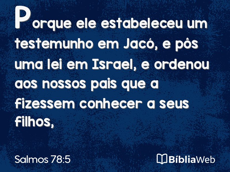 Salmos 78:5 em imagem para compartilhar
