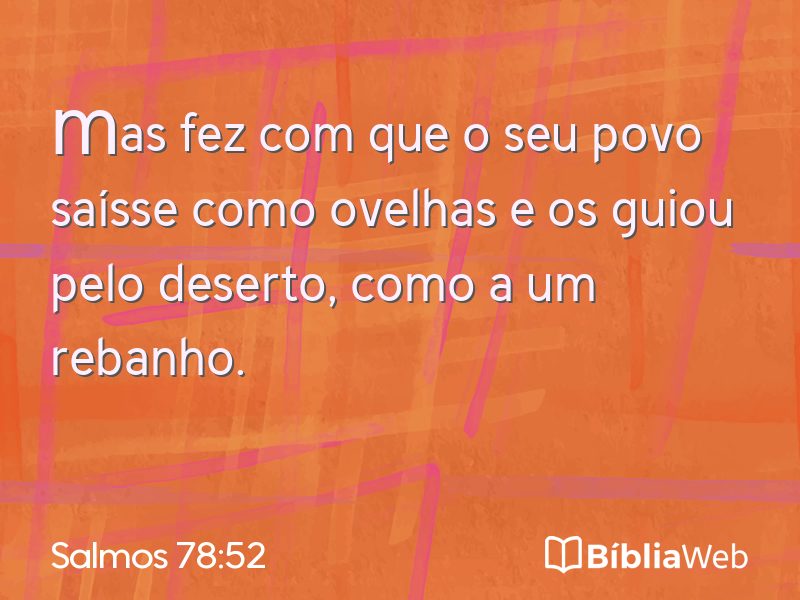 Salmos 78:52 em imagem para compartilhar