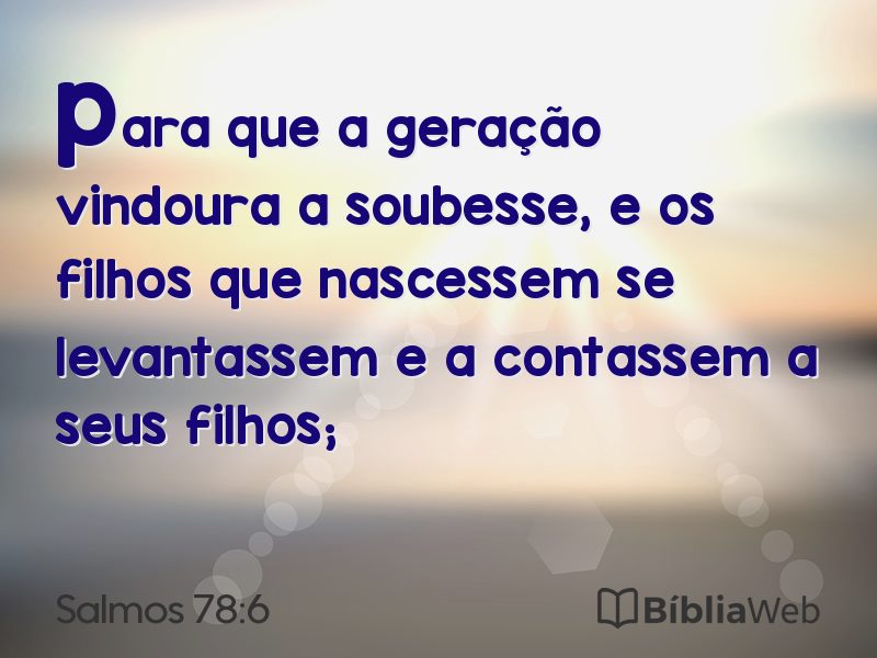 Salmos 78:6 em imagem para compartilhar
