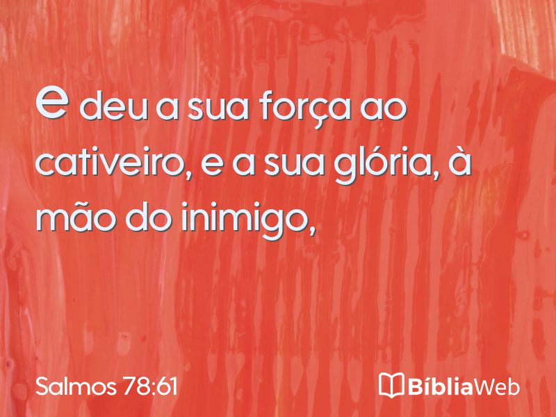Salmos 78:61 em imagem para compartilhar