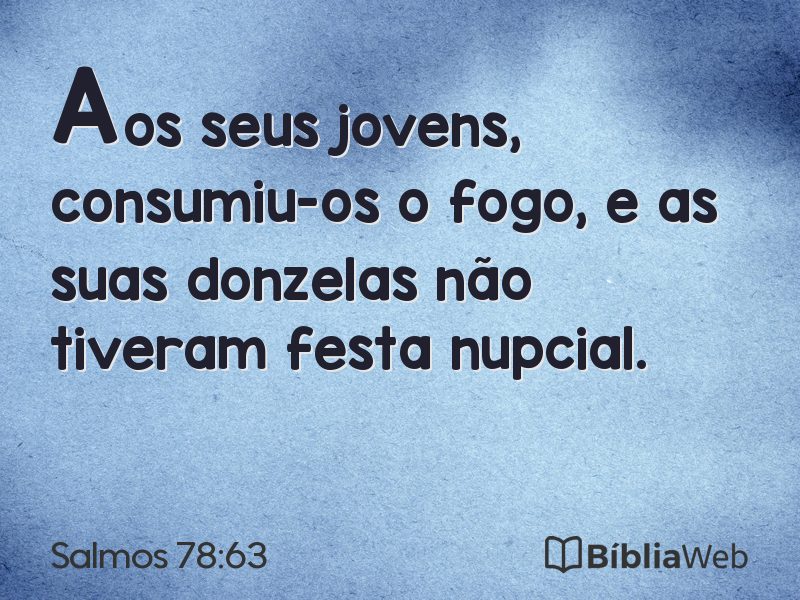 Salmos 78:63 em imagem para compartilhar