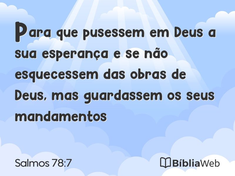 Salmos 78:7 em imagem para compartilhar