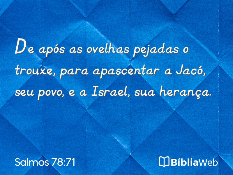 Salmos 78:71 em imagem para compartilhar