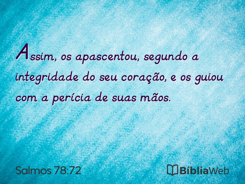 Salmos 78:72 em imagem para compartilhar