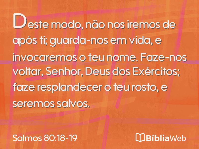 Salmos 80:18-19 em imagem para compartilhar