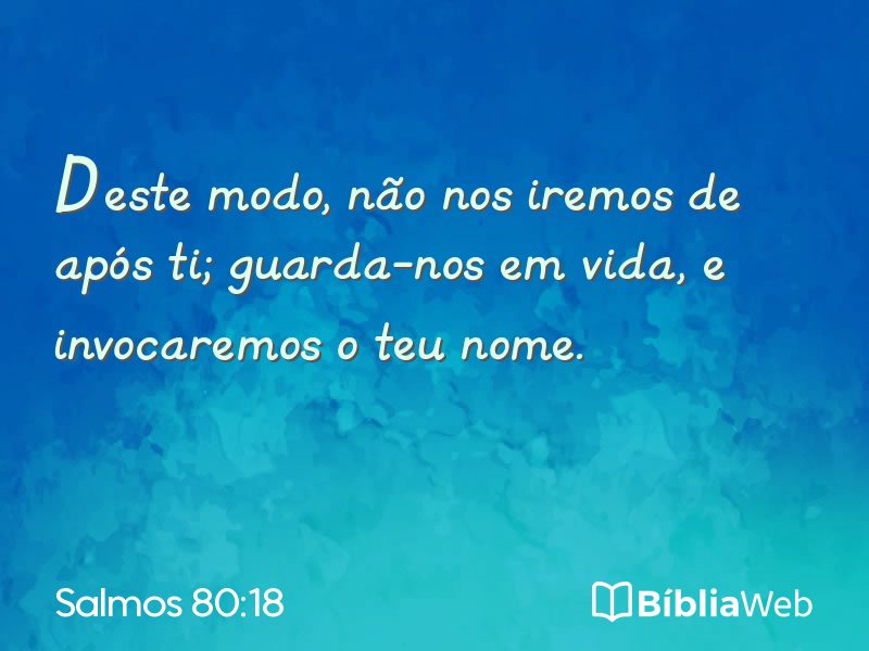 Salmos 80:18 em imagem para compartilhar
