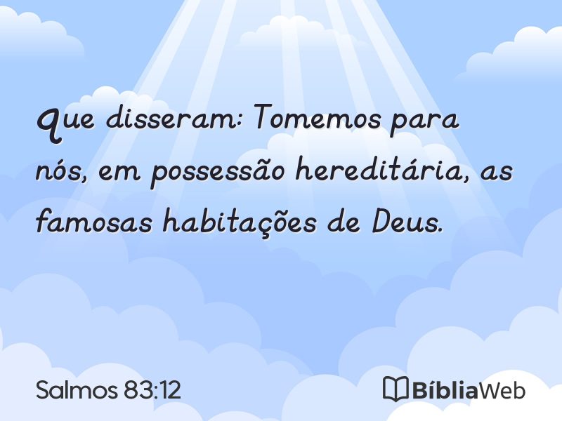 Salmos 83:12 em imagem para compartilhar