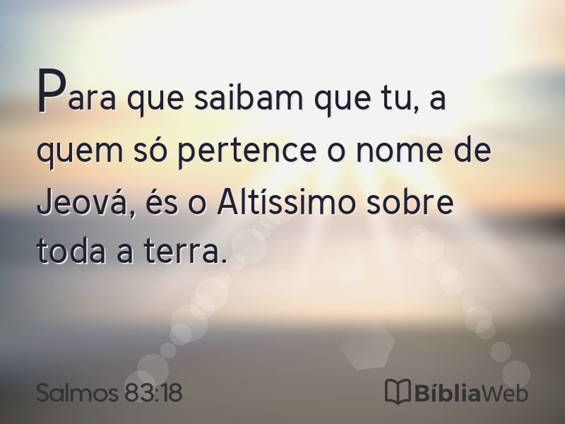 Salmos 83:18 em imagem para compartilhar