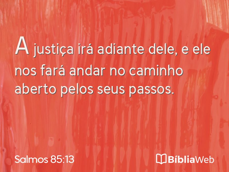 Salmos 85:13 em imagem para compartilhar