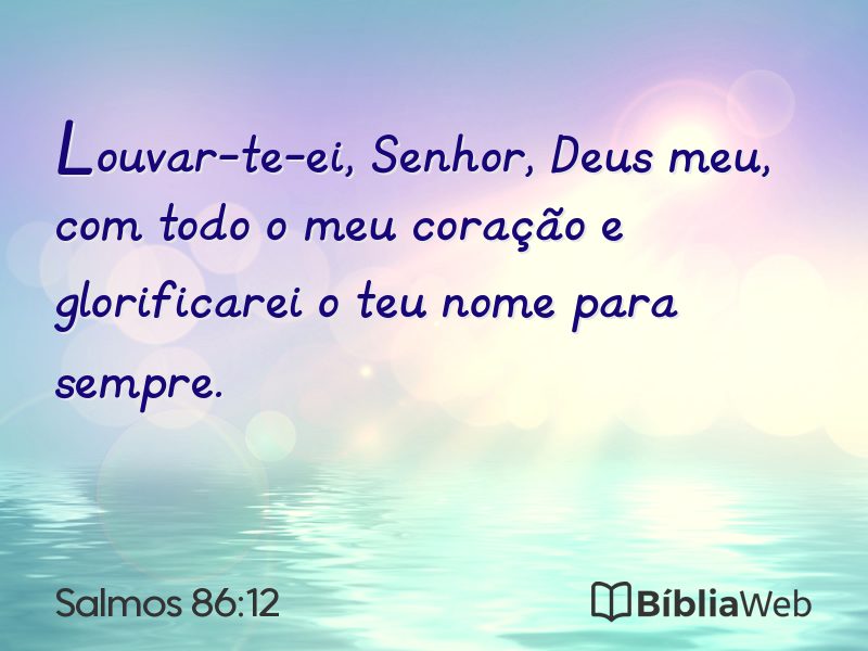 Salmos 86:12 em imagem para compartilhar