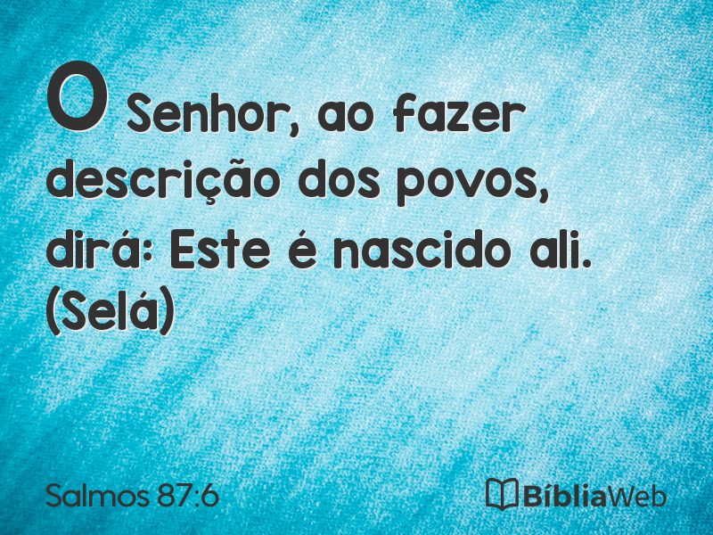 Salmos 87:6 em imagem para compartilhar