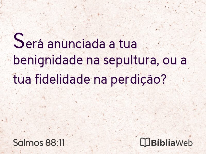 Salmos 88:11 em imagem para compartilhar