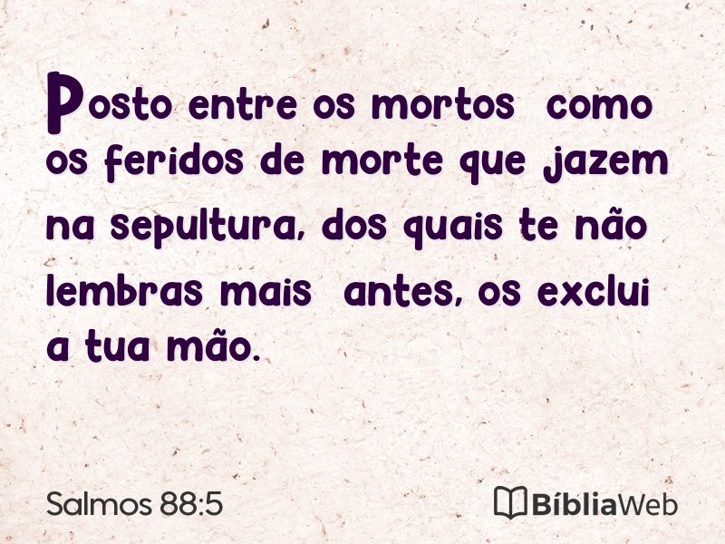 Salmos 88:5 em imagem para compartilhar