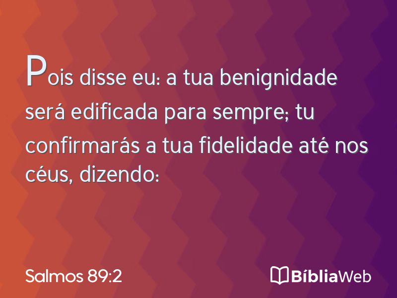Salmos 89:2 em imagem para compartilhar