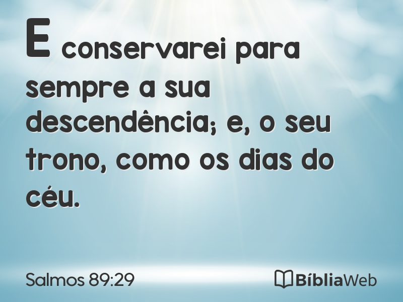 Salmos 89:29 em imagem para compartilhar