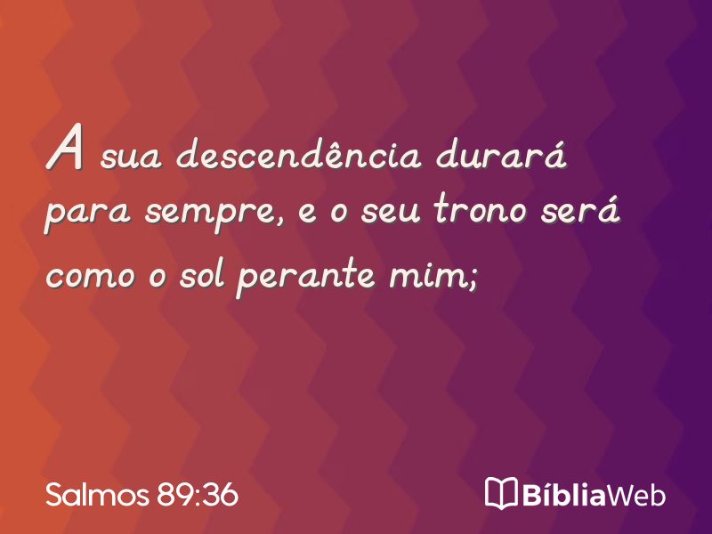 Salmos 89:36 em imagem para compartilhar