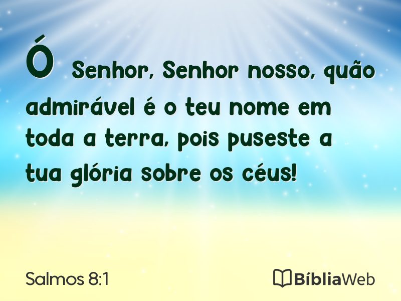 Salmos 8:1 em imagem para compartilhar