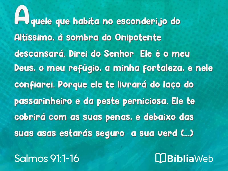 Salmos 91:1-16 em imagem para compartilhar