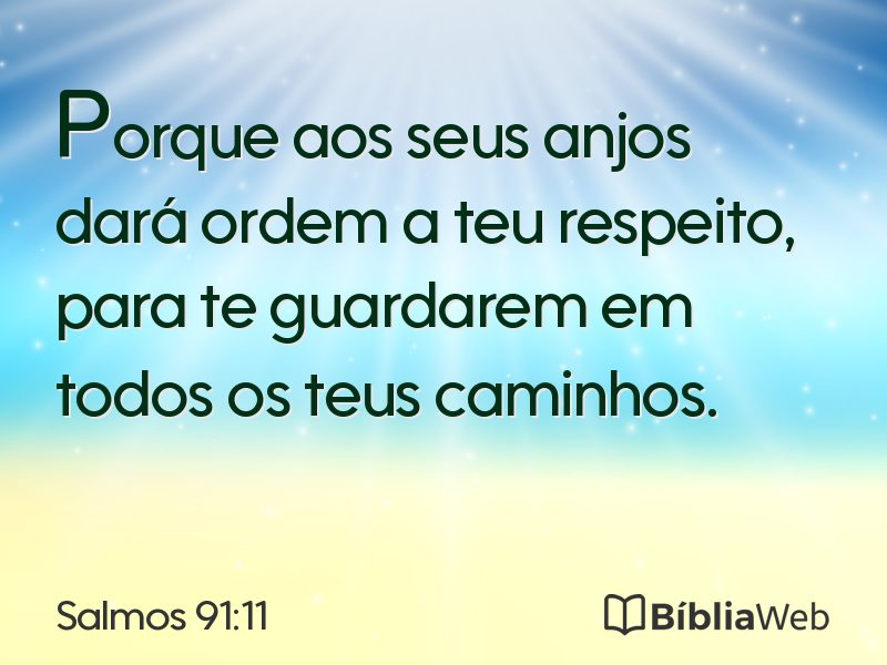 Salmos 91:11 em imagem para compartilhar