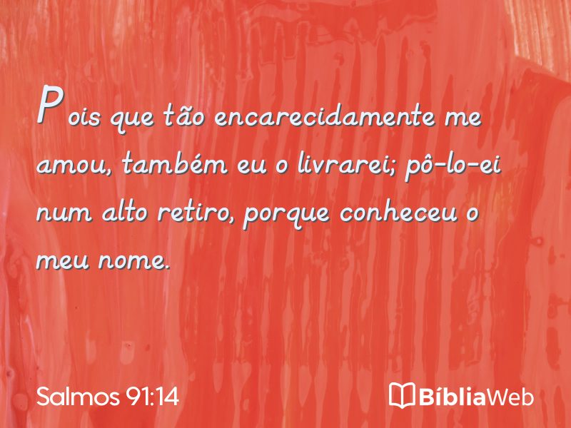 Salmos 91:14 em imagem para compartilhar