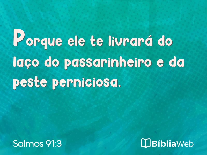 Salmos 91:3 em imagem para compartilhar
