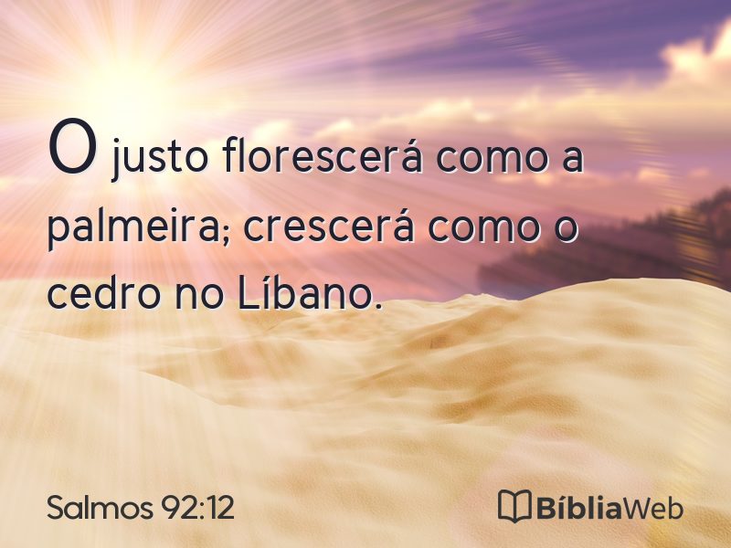 Salmos 92:12 em imagem para compartilhar