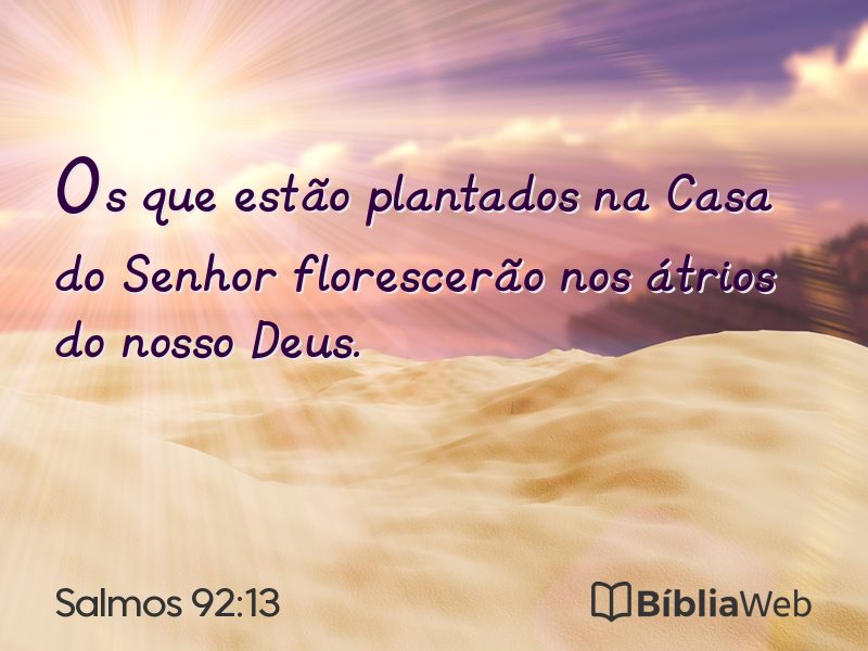 Salmos 92:13 em imagem para compartilhar