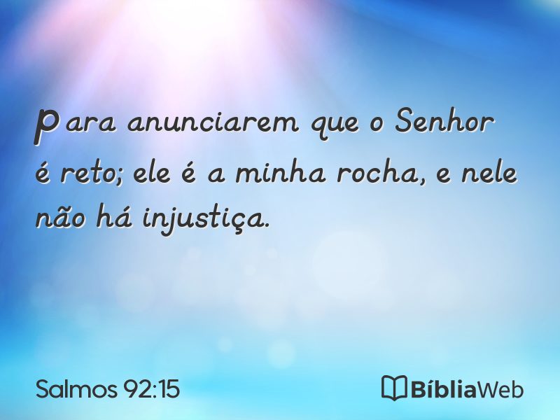 Salmos 92:15 em imagem para compartilhar