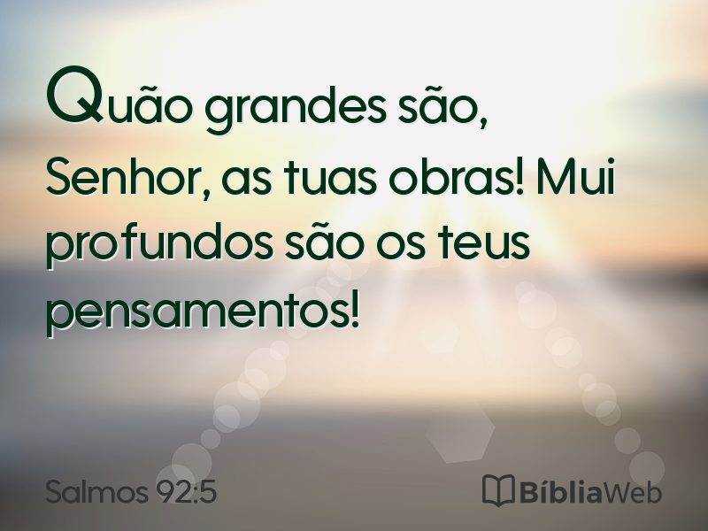 Salmos 92:5 em imagem para compartilhar