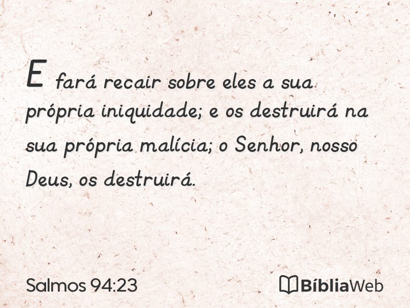 Salmos 94:23 em imagem para compartilhar