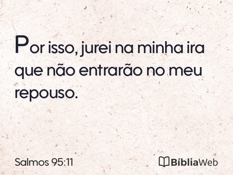 Salmos 95:11 em imagem para compartilhar