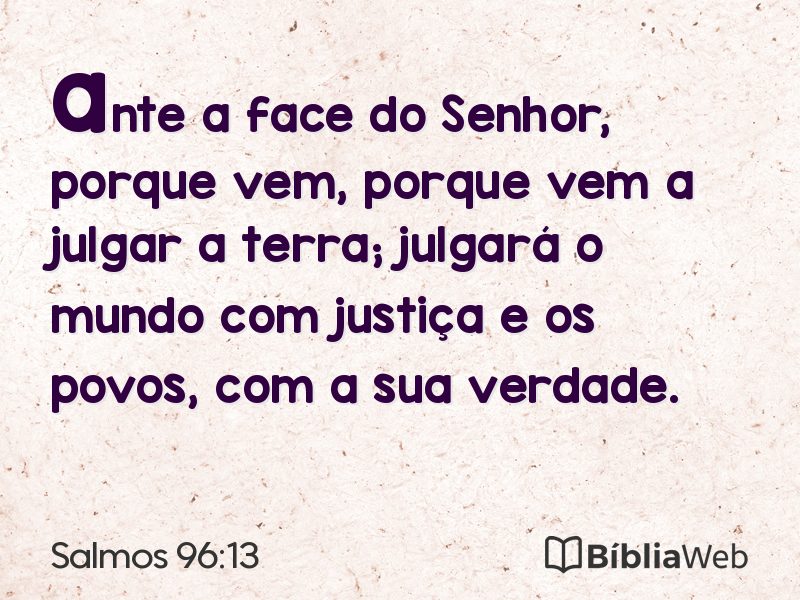 Salmos 96:13 em imagem para compartilhar
