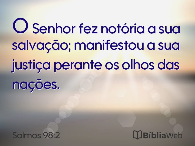 Salmos 98:2 em imagem para compartilhar