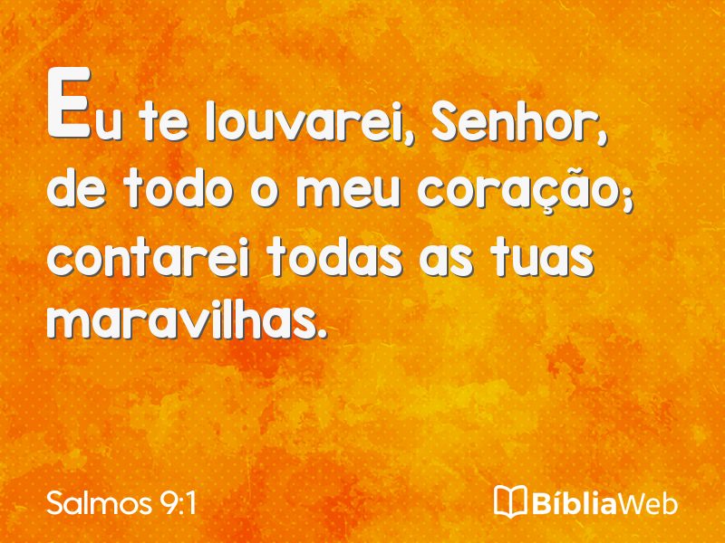 Salmos 9:1 em imagem para compartilhar