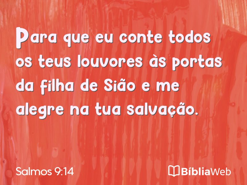 Salmos 9:14 em imagem para compartilhar