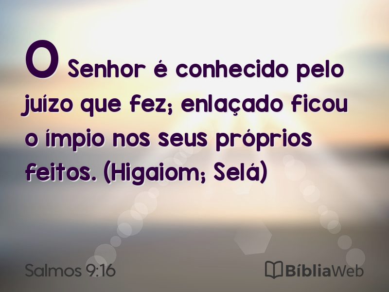 Salmos 9:16 em imagem para compartilhar
