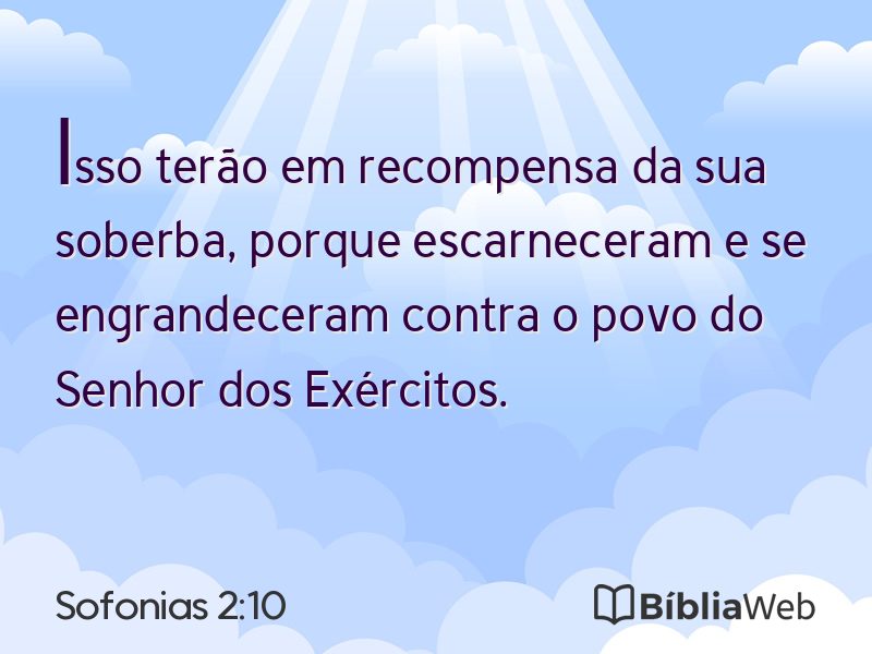Sofonias 2:10 em imagem para compartilhar