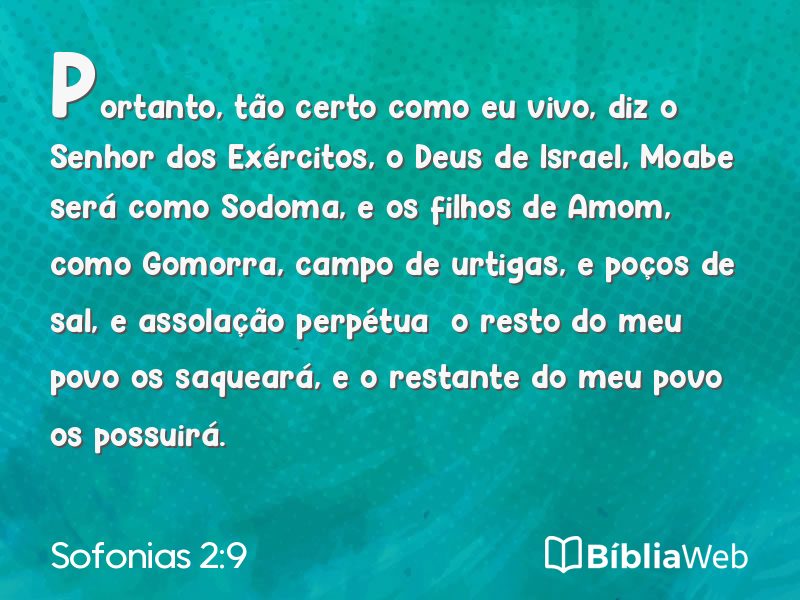 Sofonias 2:9 em imagem para compartilhar