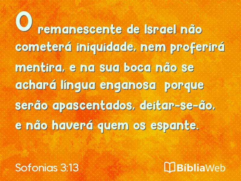 Sofonias 3:13 em imagem para compartilhar