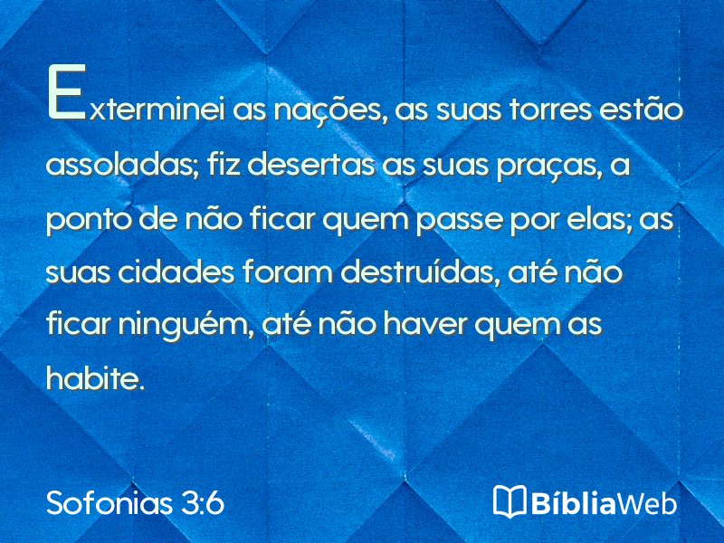 Sofonias 3:6 em imagem para compartilhar