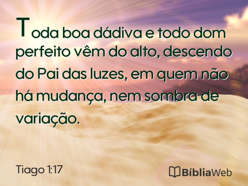 Tiago 1:17 em imagem para compartilhar