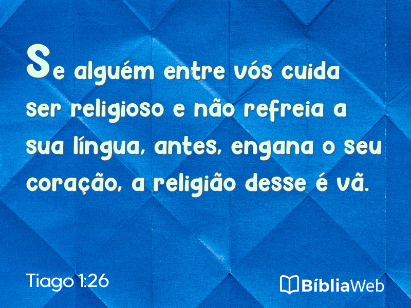 Tiago 1:26 em imagem para compartilhar