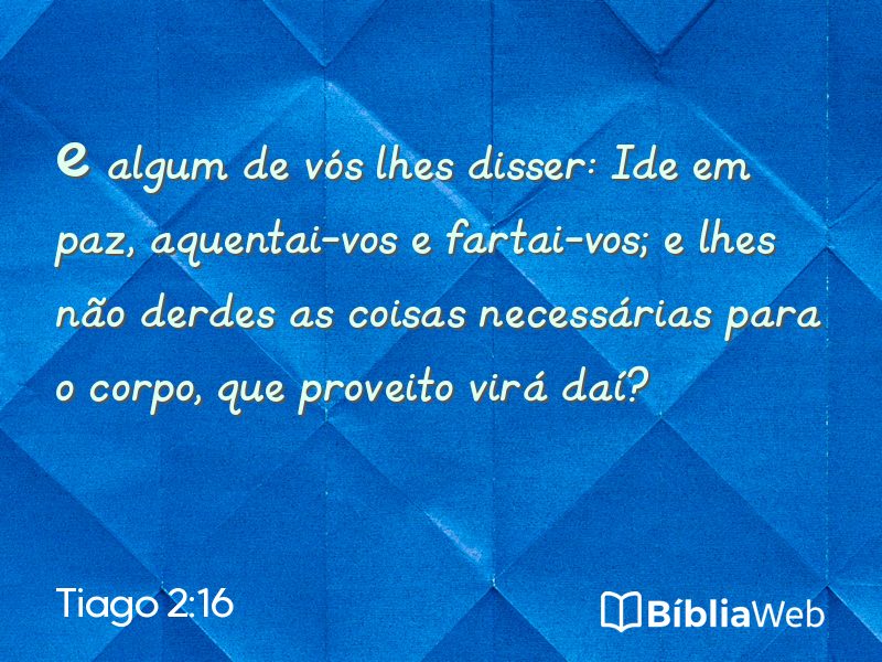 Tiago 2:16 em imagem para compartilhar