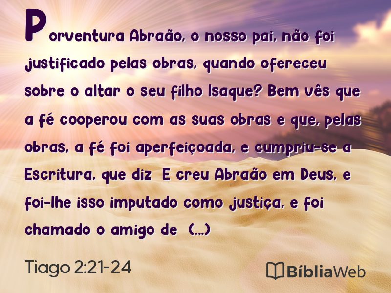 Tiago 2:21-24 em imagem para compartilhar