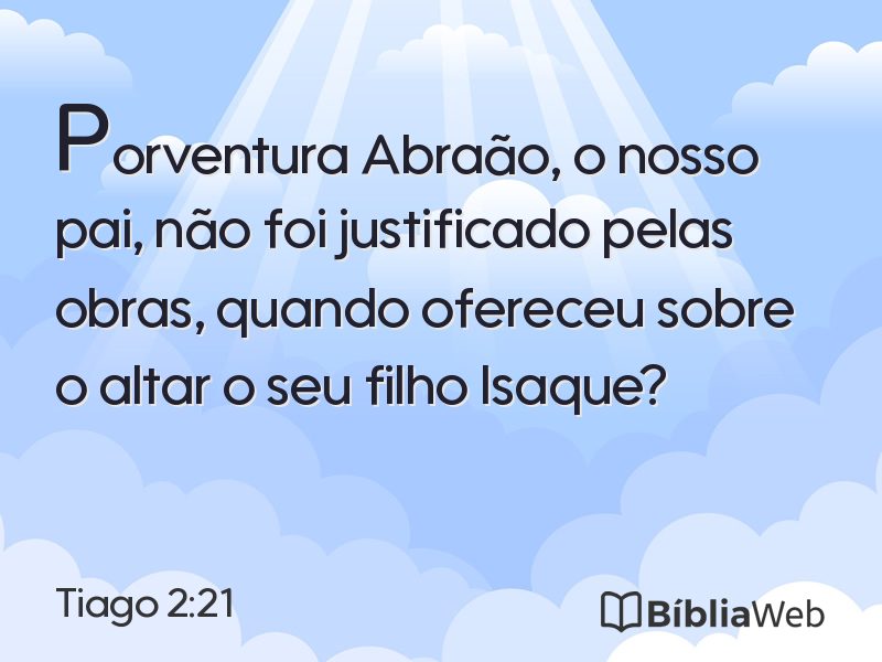 Tiago 2:21 em imagem para compartilhar