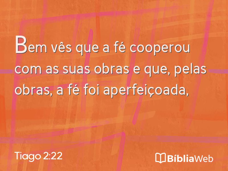 Tiago 2:22 em imagem para compartilhar