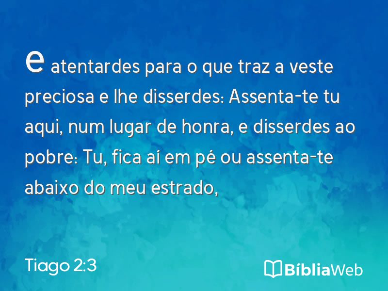 Tiago 2:3 em imagem para compartilhar